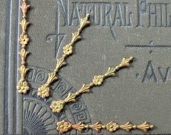 Oxidized Brass Tiny Flower Trim Stamping Findings