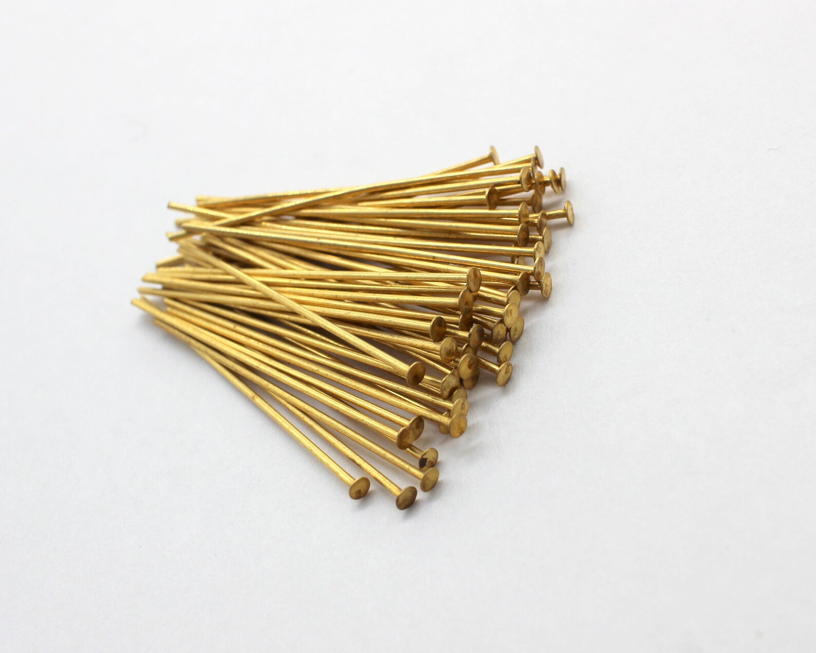 50 Vintage Brass Head Pins 1 1/2 Inch 19 Gauge Etsy