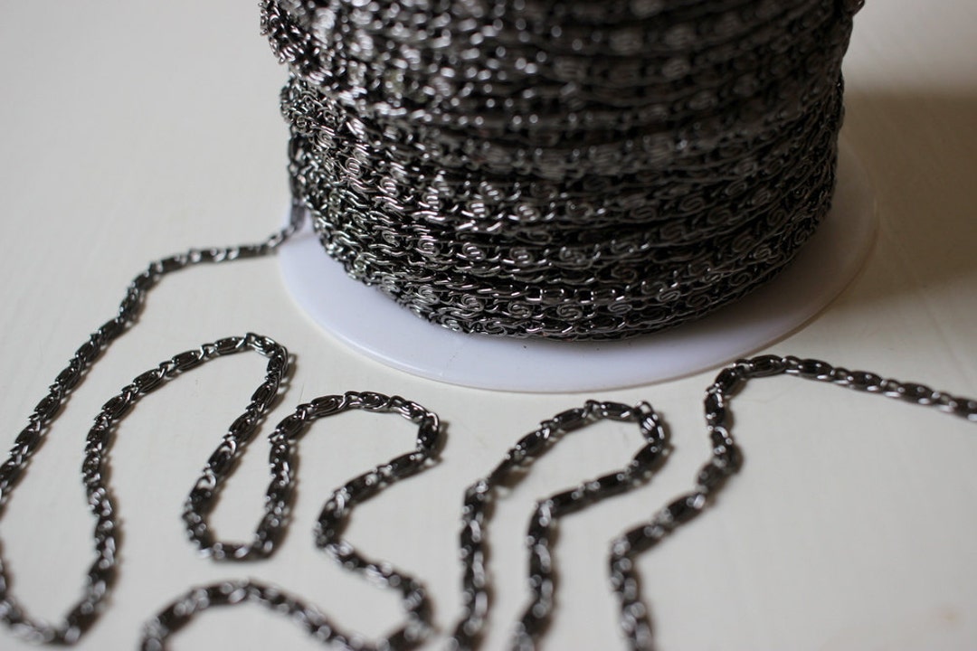 Shiny Gunmetal Filigree Chain 3 Feet - Etsy