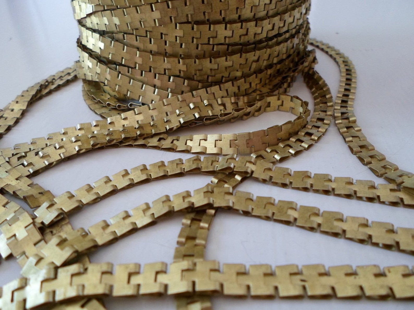 Unusual Vintage Brass Puzzle Chain 3 Feet Vintage Brass - Etsy