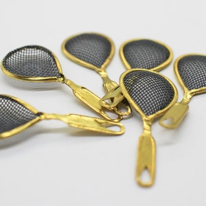 8 Unusual Vintage Brass & Steel Basket Drops