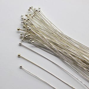 50 Vintage Silver Ball Head Pins 2 3/4 Inch