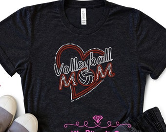 Volleybal Moeder Strass Bling Shirt, Vrouwen Volleybal Shirt, Volleybal Moeder tank top, Volleybal Moeder tank top