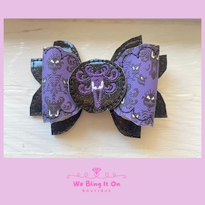 The Haunted Mansion Hair Bow, Halloween hair bow, Halloween haunted mansion, hair clip, vinyl hair bow