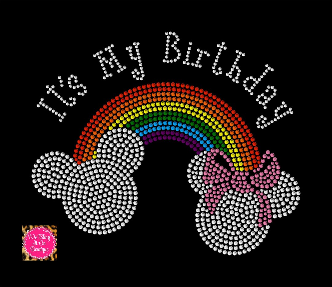 It's My Birthday Disney Iron on Birthday Rhinestone Transfer , Birthday ...