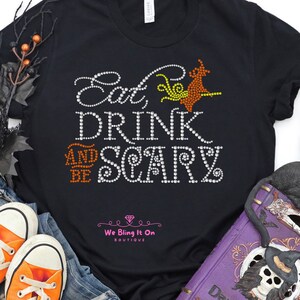Halloween Rhinestone shirt, Halloween witch shirt, Halloween bling shirt, Witch bling shirt, bling tshirt