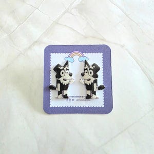 Blue Dog Inspired Characters, Handmade Stud Earrings Set, Hypoallergenic Cartoon Gift for Girls & Birthday Kids