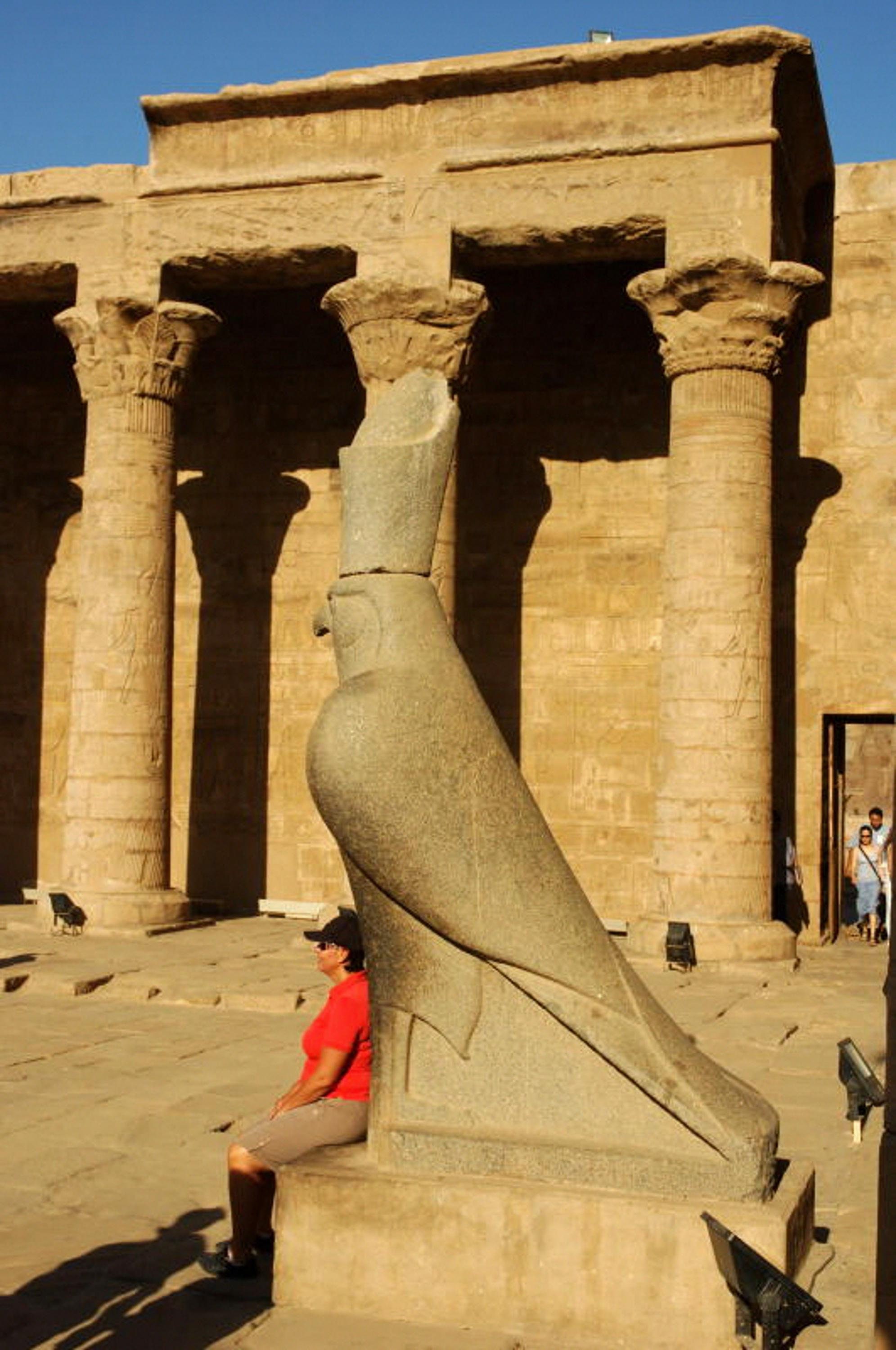 Egypt - Edfu Temple of Horus Statue - Cairo Archaeology Egyptology