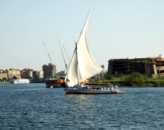 Egypt - Dahabiya Sailing Boat Nile River - Cairo Egypt - Archaeology Egyptology