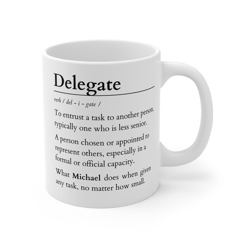 Delegate - Personalised Character Definition Mug, Trait Definition Mug ...