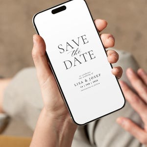 Moderne digitale Save-the-Date-Karte | Minimalistisch & elegant | Perfekt für WhatsApp | Elektronische Vorlage | Sofort-Download | X6