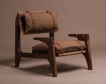 Mid-Century Modern Lounge Chair, Hardwood, Walnut 'Denmark'