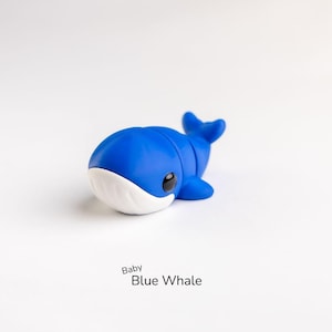 3D Printed Baby Blue Whale Figurine or Keychain: Ocean Desk Decor