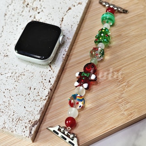 Correa para Apple Watch con dije navideño • Series 11-1, SE, Ultra • Correa ajustable de 38 mm a 41 mm y de 42 mm a 49 mm • Regalo navideño • Ideal para rellenar la bota navideña