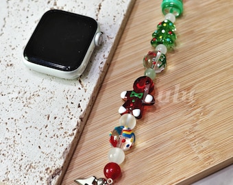 Correa para Apple Watch con dije navideño • Series 11-1, SE, Ultra • Correa ajustable de 38 mm a 41 mm y de 42 mm a 49 mm • Regalo navideño • Ideal para rellenar la bota navideña
