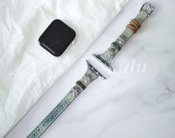 ゴシッククロス Apple Watch バンド • シリーズ 11-1、SE、Ultra 用高級デニムストラップ • 調節可能なストラップ 38 mm-49 mm • パンクヴィンテージスタイル、ユニークなギフト