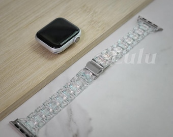 Clear Resin Apple Watch Band • Transparent Bracelet Strap • Minimalist Modern Look • Fits Apple Watch Series 1-11 SE Ultra, 38-49mm
