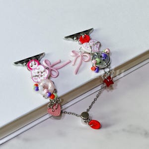 Colorful Charm Apple Watch Band • Kawaii Beads & Y2K-Inspired Charms • iWatch Series 1-10, SE, Ultra • Adjustable Strap 38mm-41mm 42mm-49mm