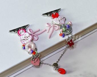 Cute Charm Apple Watch Band • Kawaii Beads & Y2K-Inspired Charms • iWatch Series 11-1, SE, Ultra • Adjustable Strap 38mm-41mm 42mm-49mm