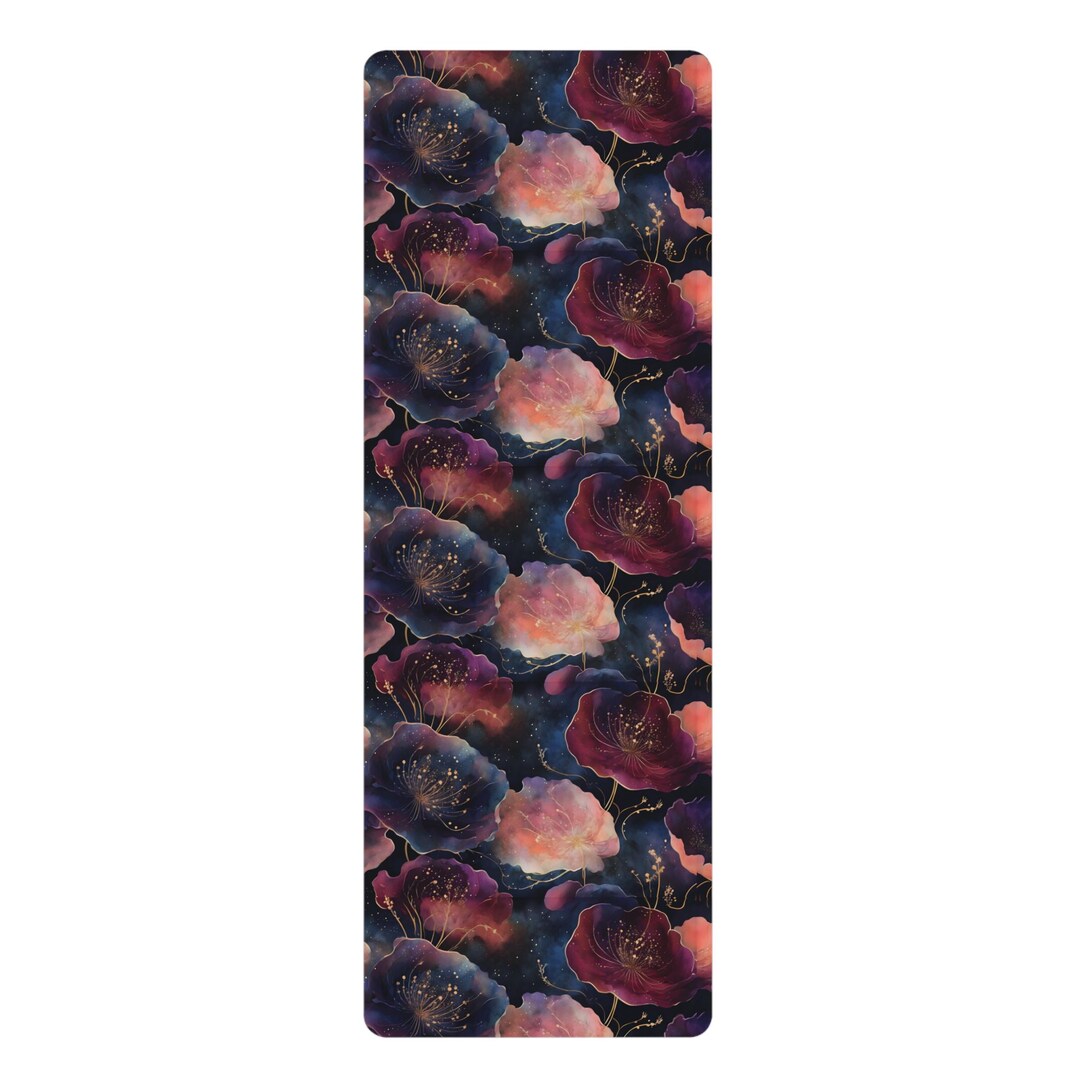 Black And White Rose Floral Skull Thin Yoga Mat