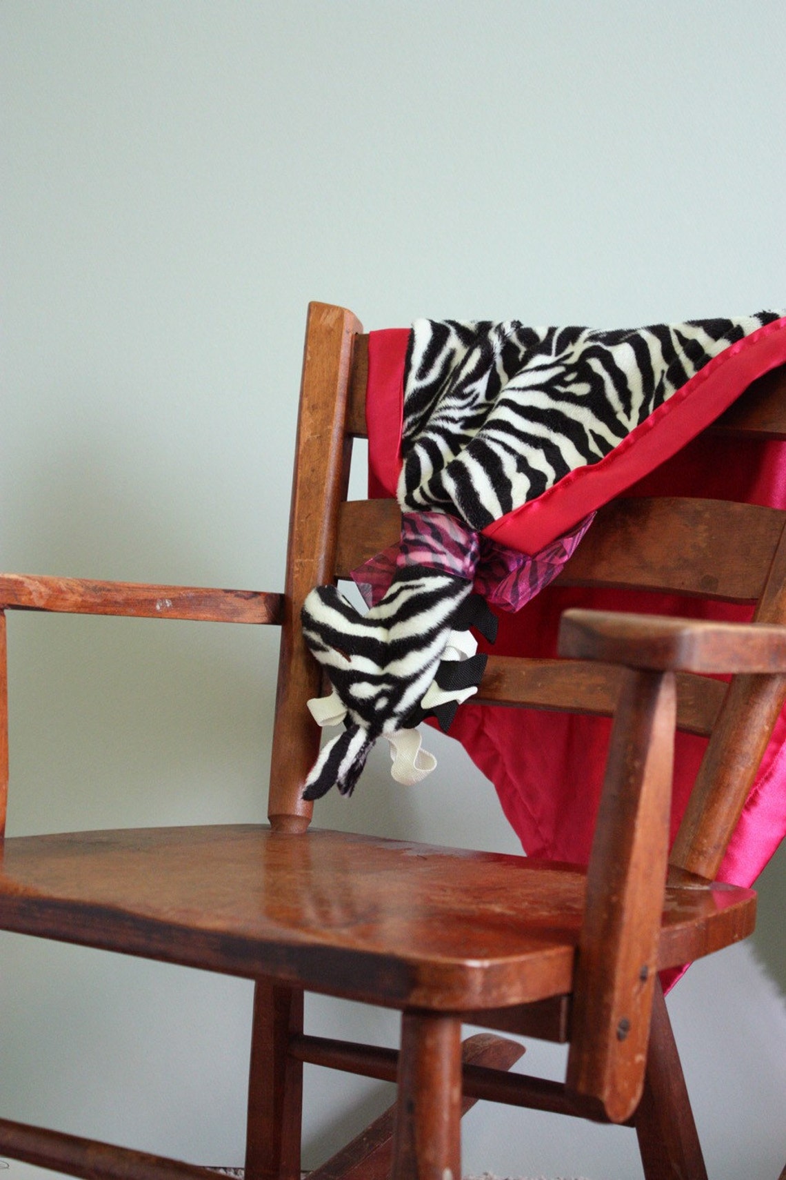 Zebra Security Blanket Lovey Blanket Satin Baby Blanket Etsy