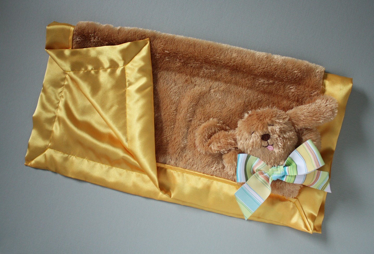 Shaggy Puppy Dog Security Blanket Lovey Blanket Satin Baby Etsy