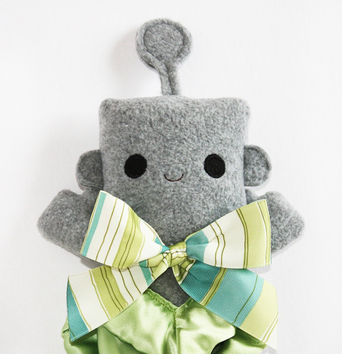 Gray Robot Security Blanket Lovey Blanket Satin Baby Etsy