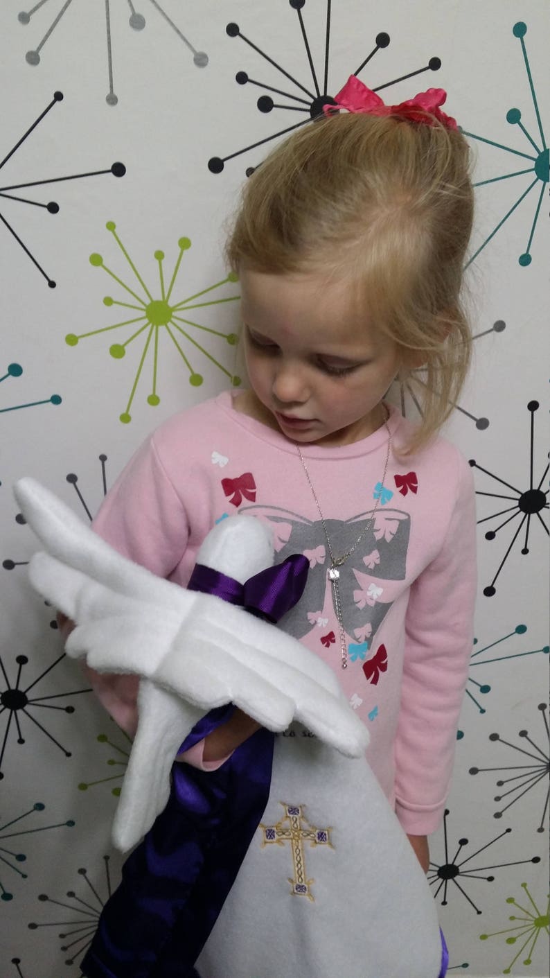 Dove Baptism Christening Security Blanket Lovey Blanket Etsy