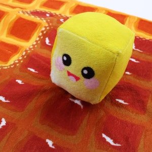 Waffeldecke kawaii Waffeldecke Babybutterdecke kawaii Minky Decke Waffel Babydecke Kawaii Lovie lovey Babydecke Bild 5