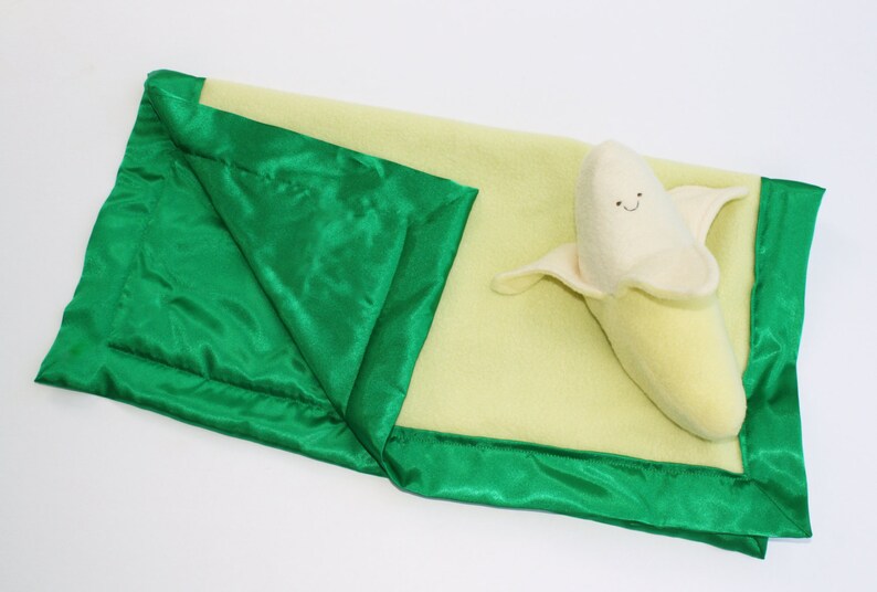 Banana Baby Blanket Banana Lovey Blanket Satin Baby Etsy