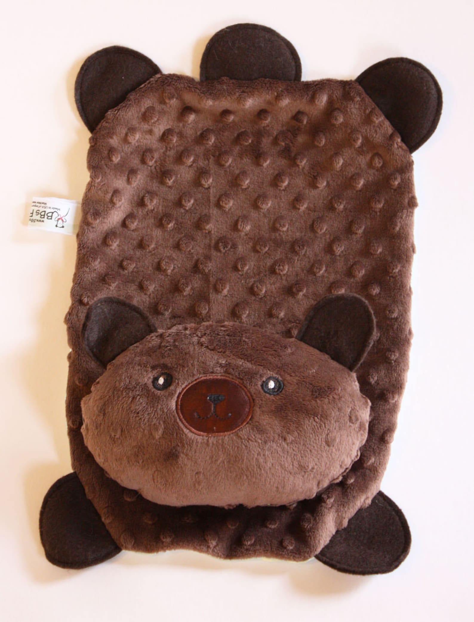 Brown Minky Teddy Bear Security Blanket Lovey Blanket Satin Etsy