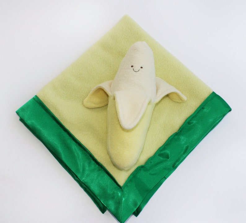 Banana Baby Blanket Banana Lovey Blanket Satin Baby Etsy