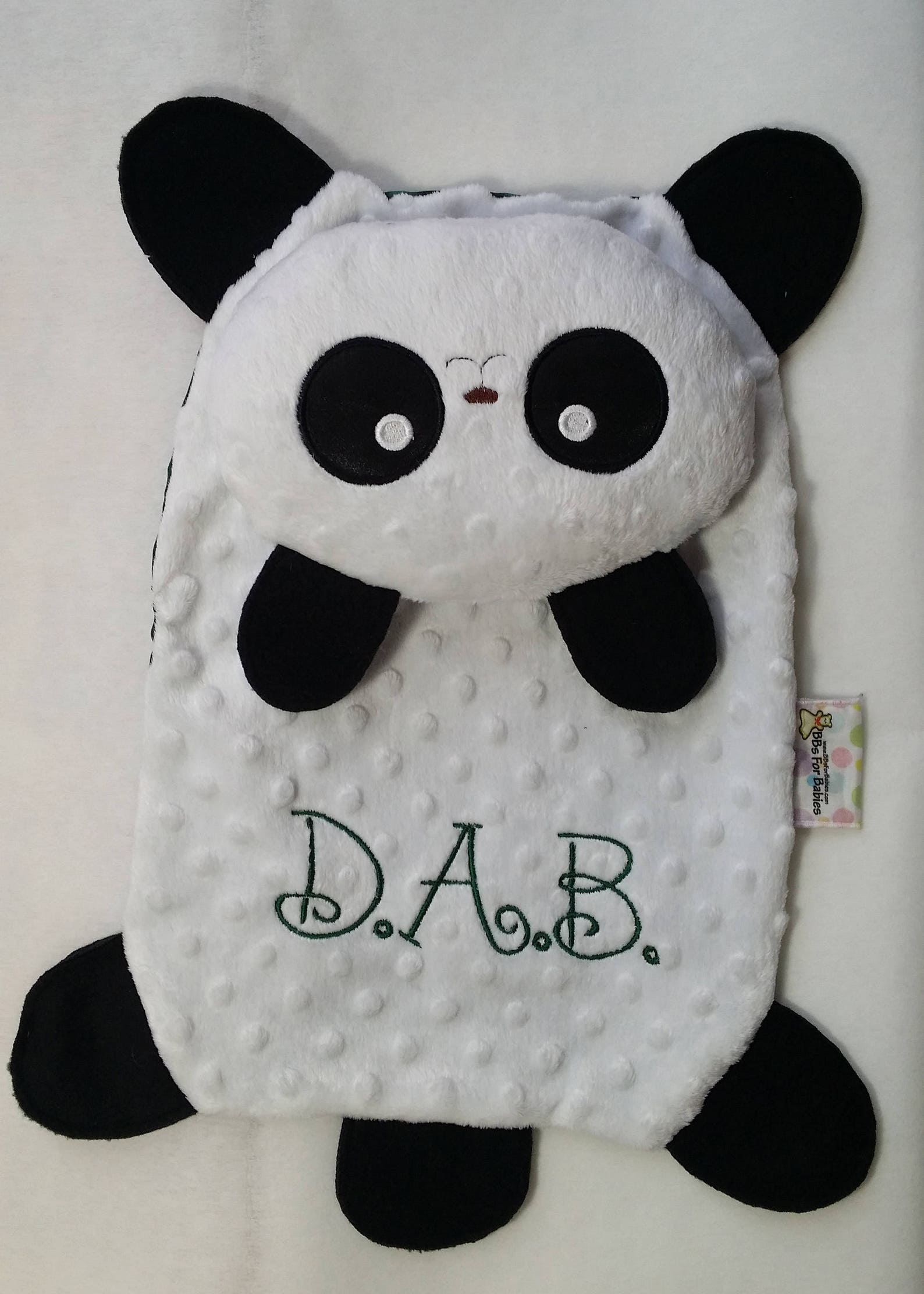 Minky Panda Bear Security Blanket Lovey Blanket Satin Baby Etsy