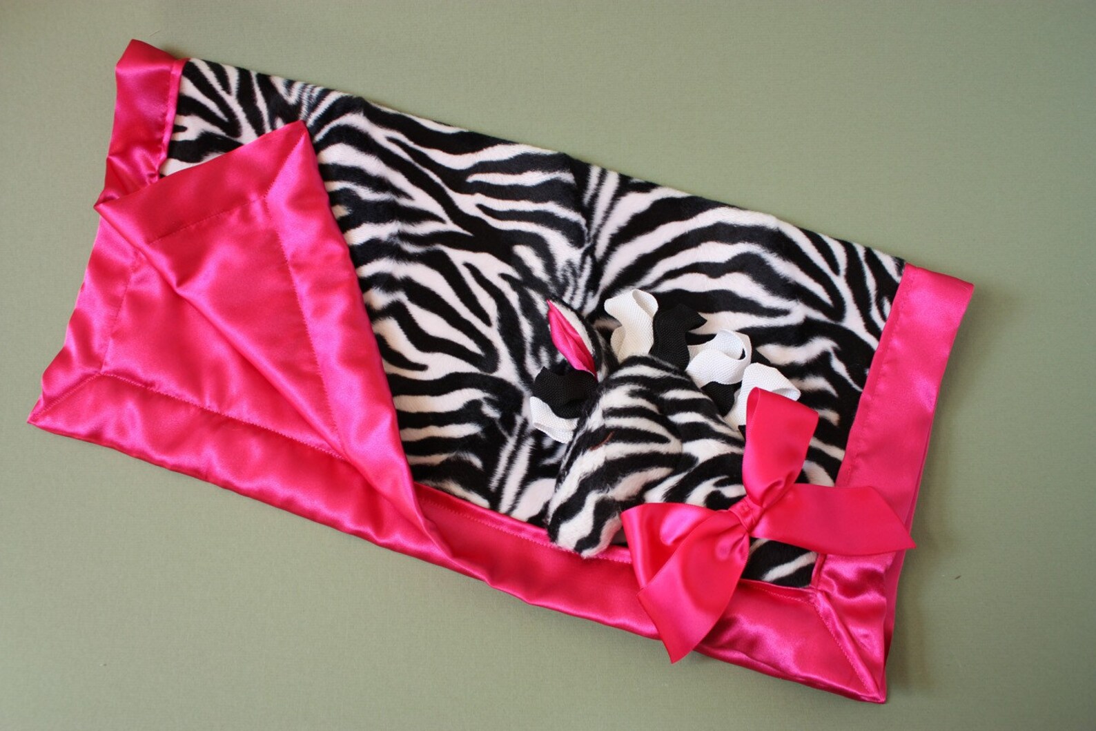 Zebra Security Blanket Lovey Blanket Satin Baby Blanket Etsy
