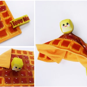 Waffeldecke kawaii Waffeldecke Babybutterdecke kawaii Minky Decke Waffel Babydecke Kawaii Lovie lovey Babydecke Bild 3