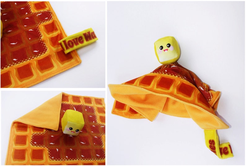 Waffeldecke kawaii Waffeldecke Babybutterdecke kawaii Minky Decke Waffel Babydecke Kawaii Lovie lovey Babydecke Bild 3