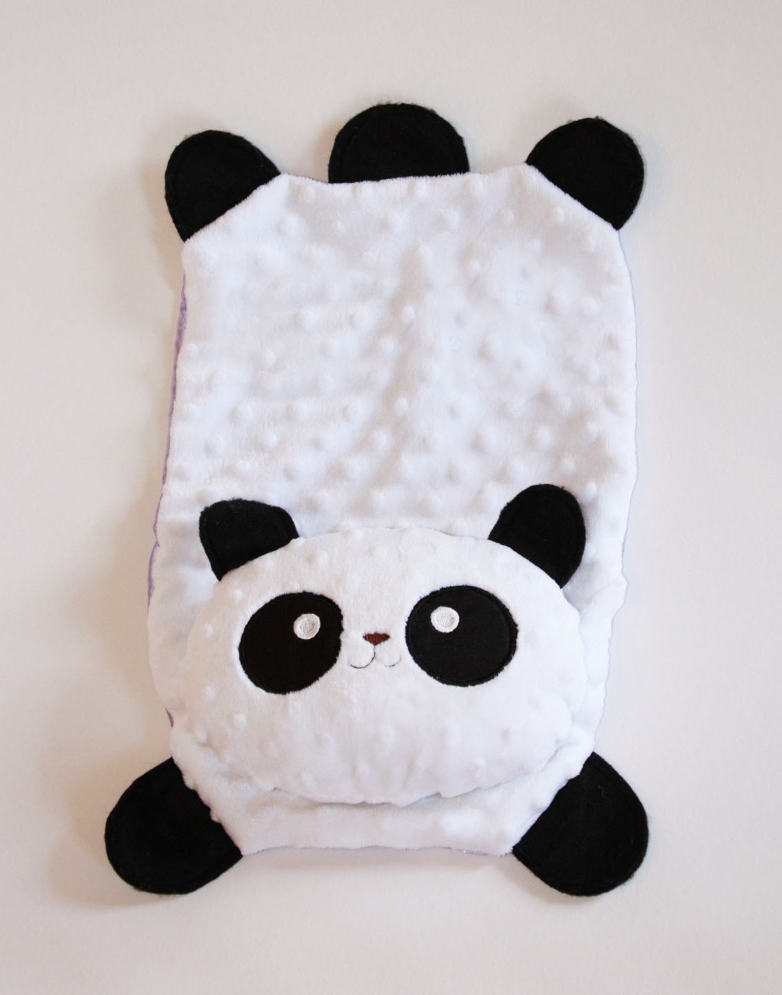 Minky Panda Bear Security Blanket Lovey Blanket Satin Baby Etsy
