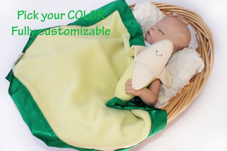 Banana Baby Blanket Banana Lovey Blanket Satin Baby Etsy