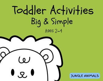 Fun Activity Pack for Toddlers | Jungle Animals | Tracing Matching Coloring | Screen-Free Ages 2-4 | PDF
