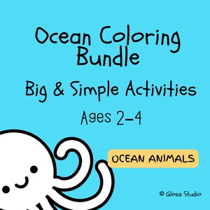 Busy Toddler Activity Bundle | Ocean Coloring & Activities | Screen-Free Printable PDF | Ages 2-4