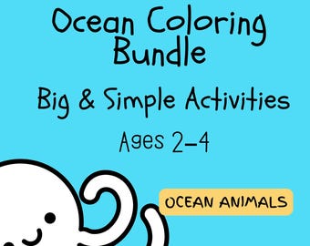 Busy Toddler Activity Bundle | Ocean Coloring & Activities | Screen-Free Printable PDF | Ages 2-4
