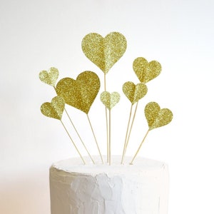 SAMPLE SALE 70% Rabatt Glitzer Herzen Cake Topper oder Hochzeitsdekoration