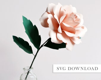 Paper flower garden rose SVG download diy for cricut digital cut file