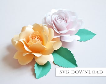 Paper flower wild rose SVG download diy for cricut digital cutting file