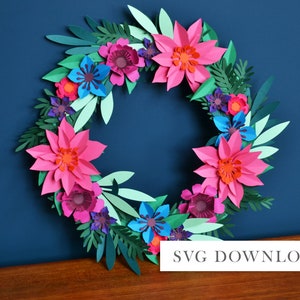 Ghirlanda di fiori di carta SVG scarica decorazioni fai da te