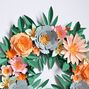Spring paper flower wreath SVG download DIY decorations image 6