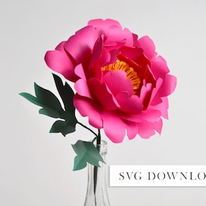 Fiore di carta peonia SVG download fai da te per file di taglio digitale cricut