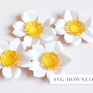Paper flower blossom SVG download diy for cricut digital cut file