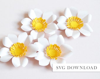 Paper flower blossom SVG download diy for cricut digital cut file