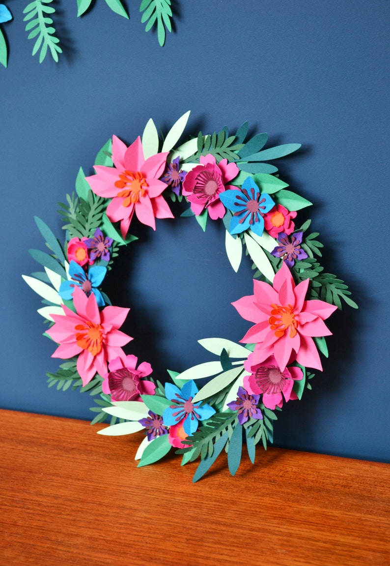 Paper flower wreath SVG download DIY decorations image 2